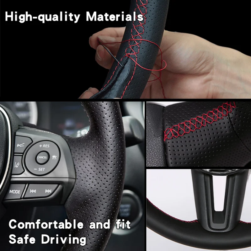 For Alfa Romeo Giulia Stelvio  - Car Steering Wheel Cover Anti Slip Breathable review and price